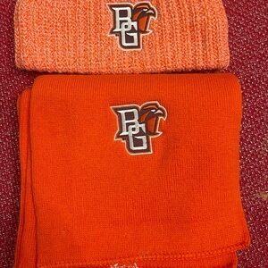 Bowling Green state University Orange Knit Beanie and Scarf Set